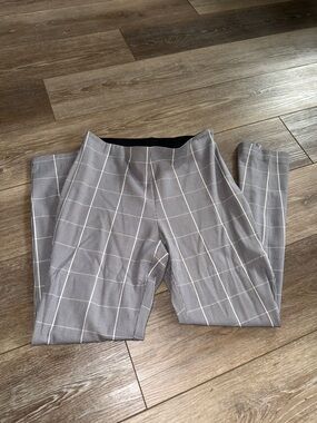 Gray Windowpane Dress Pants